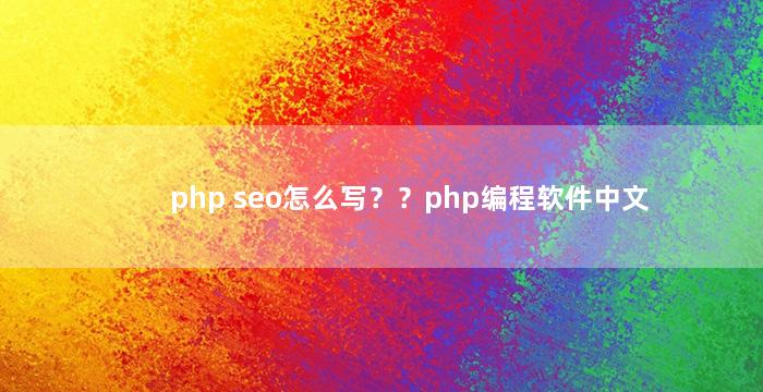 php seo怎么写？？php编程软件中文